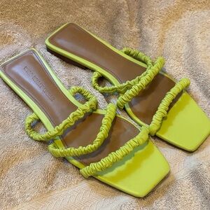 Who What Wear  Bright Green Strappy Sandals - size US 6.5